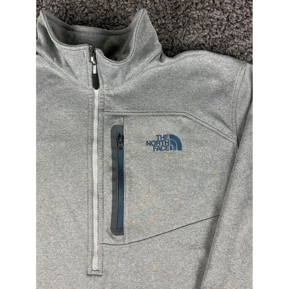 The North Face Mens Gray Quarter Zip Fleece Pullover Jacket Large